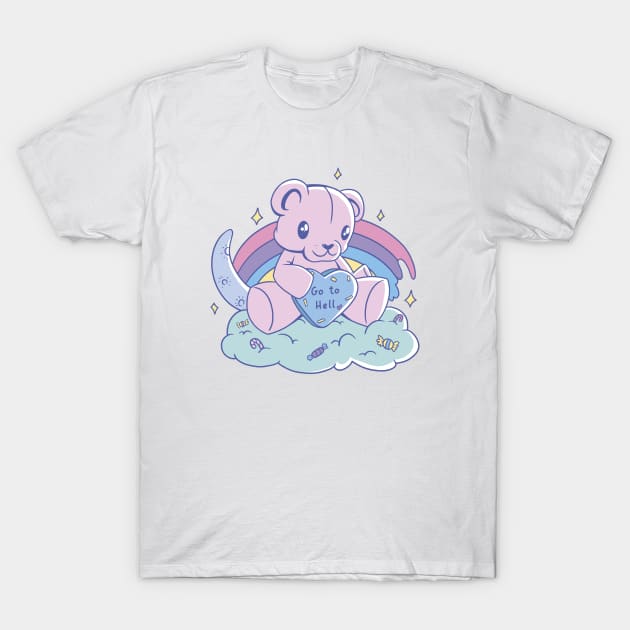 Cute Bear says Go To Hell T-Shirt by Haygoodies